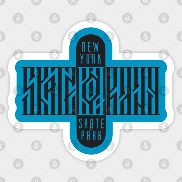 Skateboarding New York Skate Park Sticker by Stellart